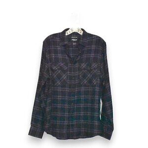 Kenneth Cole Slim Fit Long Sleeve Button Down Fall Flannel Shirt Size S